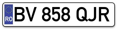Placuta inmatriculare numar auto  BV-858-QJR, BV 858 QJR, BV858QJR