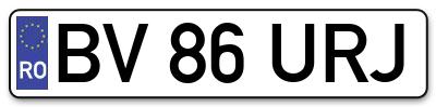Placuta inmatriculare numar auto  BV-86-URJ, BV 86 URJ, BV86URJ
