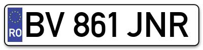 Placuta inmatriculare numar auto  BV-861-JNR, BV 861 JNR, BV861JNR