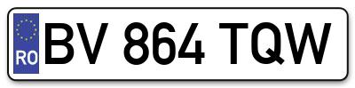 Placuta inmatriculare numar auto  BV-864-TQW, BV 864 TQW, BV864TQW