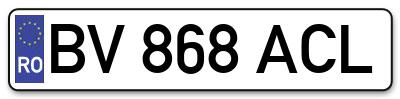 Placuta inmatriculare numar auto  BV-868-ACL, BV 868 ACL, BV868ACL