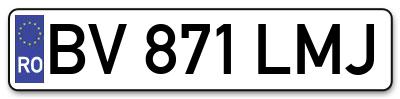 Placuta inmatriculare numar auto  BV-871-LMJ, BV 871 LMJ, BV871LMJ