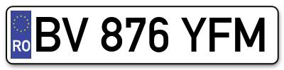Placuta inmatriculare numar auto  BV-876-YFM, BV 876 YFM, BV876YFM