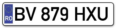 Placuta inmatriculare numar auto  BV-879-HXU, BV 879 HXU, BV879HXU