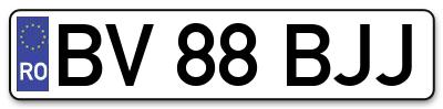 Placuta inmatriculare numar auto  BV-88-BJJ, BV 88 BJJ, BV88BJJ