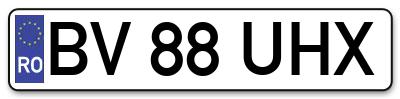 Placuta inmatriculare numar auto  BV-88-UHX, BV 88 UHX, BV88UHX