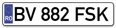 Placuta inmatriculare numar auto  BV-882-FSK, BV 882 FSK, BV882FSK