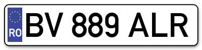 Placuta inmatriculare numar auto  BV-889-ALR, BV 889 ALR, BV889ALR