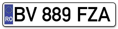 Placuta inmatriculare numar auto  BV-889-FZA, BV 889 FZA, BV889FZA