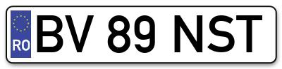 Placuta inmatriculare numar auto  BV-89-NST, BV 89 NST, BV89NST