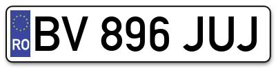 Placuta inmatriculare numar auto  BV-896-JUJ, BV 896 JUJ, BV896JUJ