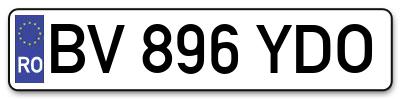 Placuta inmatriculare numar auto  BV-896-YDO, BV 896 YDO, BV896YDO