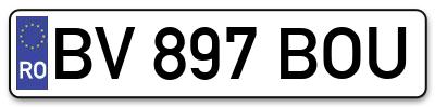 Placuta inmatriculare numar auto  BV-897-BOU, BV 897 BOU, BV897BOU