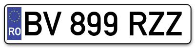 Placuta inmatriculare numar auto  BV-899-RZZ, BV 899 RZZ, BV899RZZ
