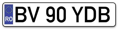 Placuta inmatriculare numar auto  BV-90-YDB, BV 90 YDB, BV90YDB