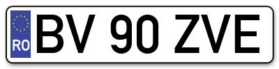 Placuta inmatriculare numar auto  BV-90-ZVE, BV 90 ZVE, BV90ZVE