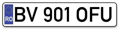 Placuta inmatriculare numar auto  BV-901-OFU, BV 901 OFU, BV901OFU