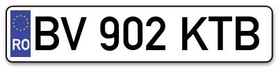 Placuta inmatriculare numar auto  BV-902-KTB, BV 902 KTB, BV902KTB