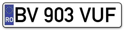 Placuta inmatriculare numar auto  BV-903-VUF, BV 903 VUF, BV903VUF