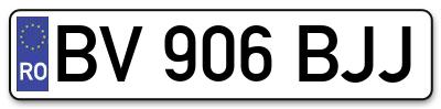 Placuta inmatriculare numar auto  BV-906-BJJ, BV 906 BJJ, BV906BJJ