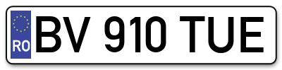 Placuta inmatriculare numar auto  BV-910-TUE, BV 910 TUE, BV910TUE