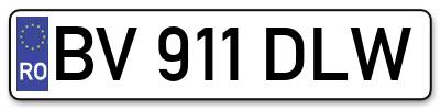 Placuta inmatriculare numar auto  BV-911-DLW, BV 911 DLW, BV911DLW