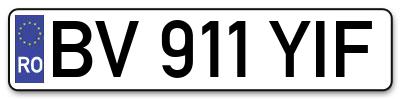 Placuta inmatriculare numar auto  BV-911-YIF, BV 911 YIF, BV911YIF