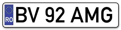 Placuta inmatriculare numar auto  BV-92-AMG, BV 92 AMG, BV92AMG