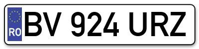 Placuta inmatriculare numar auto  BV-924-URZ, BV 924 URZ, BV924URZ