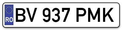 Placuta inmatriculare numar auto  BV-937-PMK, BV 937 PMK, BV937PMK