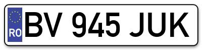 Placuta inmatriculare numar auto  BV-945-JUK, BV 945 JUK, BV945JUK