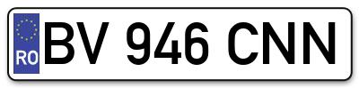 Placuta inmatriculare numar auto  BV-946-CNN, BV 946 CNN, BV946CNN