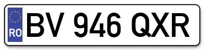 Placuta inmatriculare numar auto  BV-946-QXR, BV 946 QXR, BV946QXR