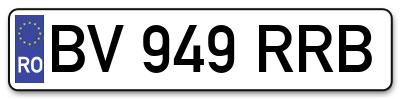 Placuta inmatriculare numar auto  BV-949-RRB, BV 949 RRB, BV949RRB