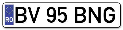 Placuta inmatriculare numar auto  BV-95-BNG, BV 95 BNG, BV95BNG