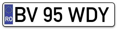 Placuta inmatriculare numar auto  BV-95-WDY, BV 95 WDY, BV95WDY