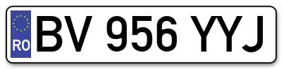 Placuta inmatriculare numar auto  BV-956-YYJ, BV 956 YYJ, BV956YYJ