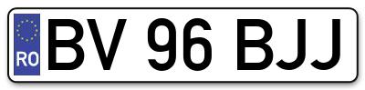 Placuta inmatriculare numar auto  BV-96-BJJ, BV 96 BJJ, BV96BJJ