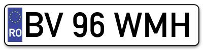 Placuta inmatriculare numar auto  BV-96-WMH, BV 96 WMH, BV96WMH