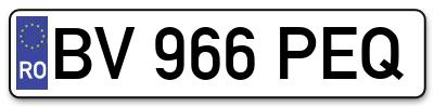 Placuta inmatriculare numar auto  BV-966-PEQ, BV 966 PEQ, BV966PEQ