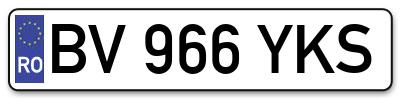 Placuta inmatriculare numar auto  BV-966-YKS, BV 966 YKS, BV966YKS