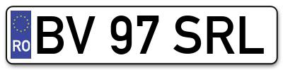 Placuta inmatriculare numar auto  BV-97-SRL, BV 97 SRL, BV97SRL
