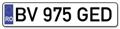 Placuta inmatriculare numar auto  BV-975-GED, BV 975 GED, BV975GED