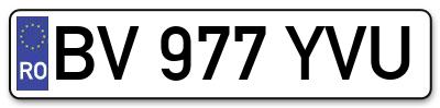 Placuta inmatriculare numar auto  BV-977-YVU, BV 977 YVU, BV977YVU