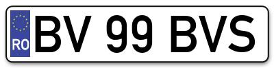 Placuta inmatriculare numar auto  BV-99-BVS, BV 99 BVS, BV99BVS