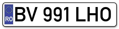 Placuta inmatriculare numar auto  BV-991-LHO, BV 991 LHO, BV991LHO