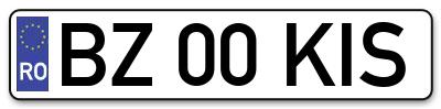 Placuta inmatriculare numar auto  BZ-00-KIS, BZ 00 KIS, BZ00KIS