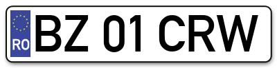 Placuta inmatriculare numar auto  BZ-01-CRW, BZ 01 CRW, BZ01CRW