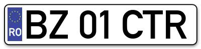 Placuta inmatriculare numar auto  BZ-01-CTR, BZ 01 CTR, BZ01CTR