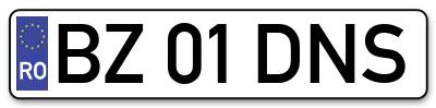 Placuta inmatriculare numar auto  BZ-01-DNS, BZ 01 DNS, BZ01DNS